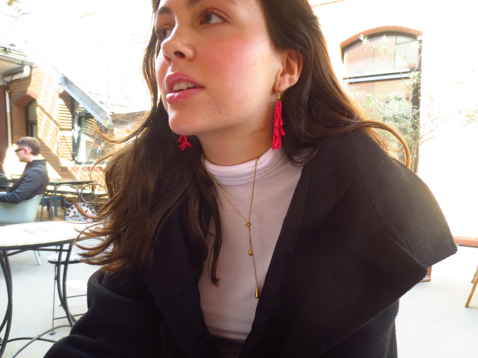 Coral Earrings in Magenta