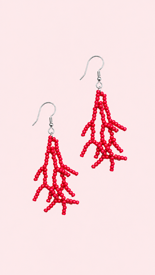 Coral Ohrringe in Rot