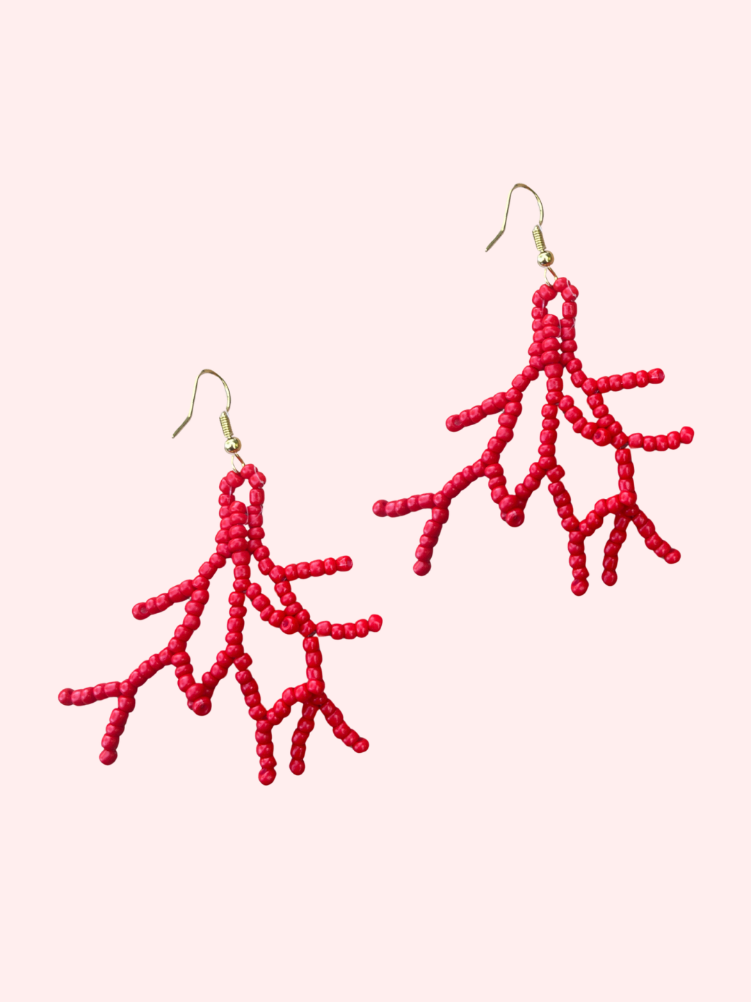 Coral Earrings in Red