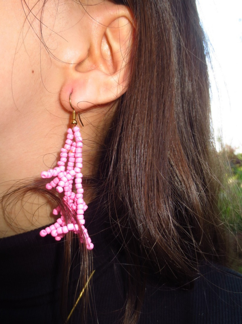 Pink Coral Earrings