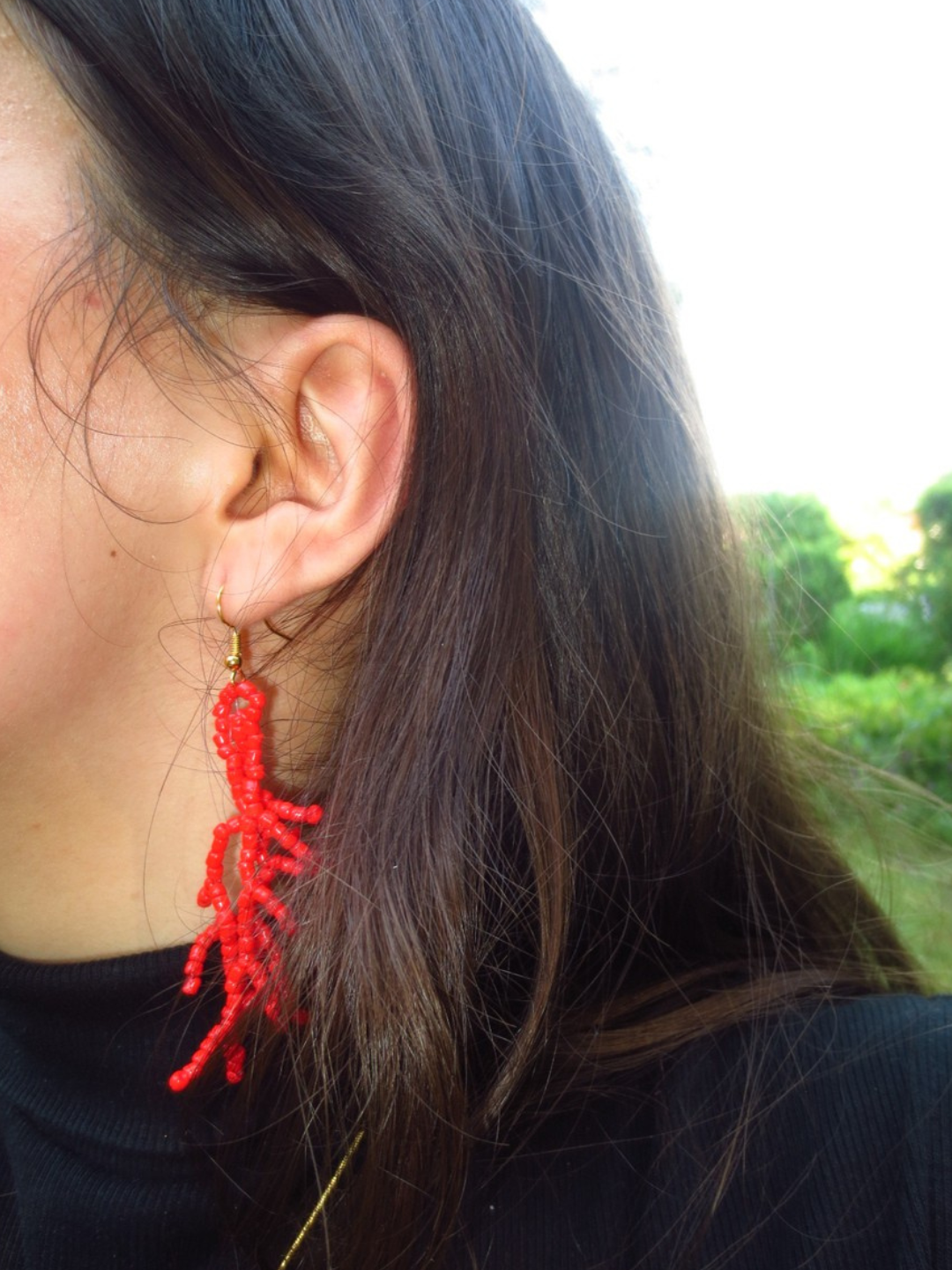 Coral Earrings in Red
